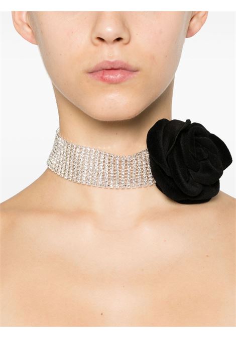 Black and silver velvet rose chocker Magda butrym - women MAGDA BUTRYM | 724924BLK